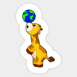 Giraffe Earth Sticker
